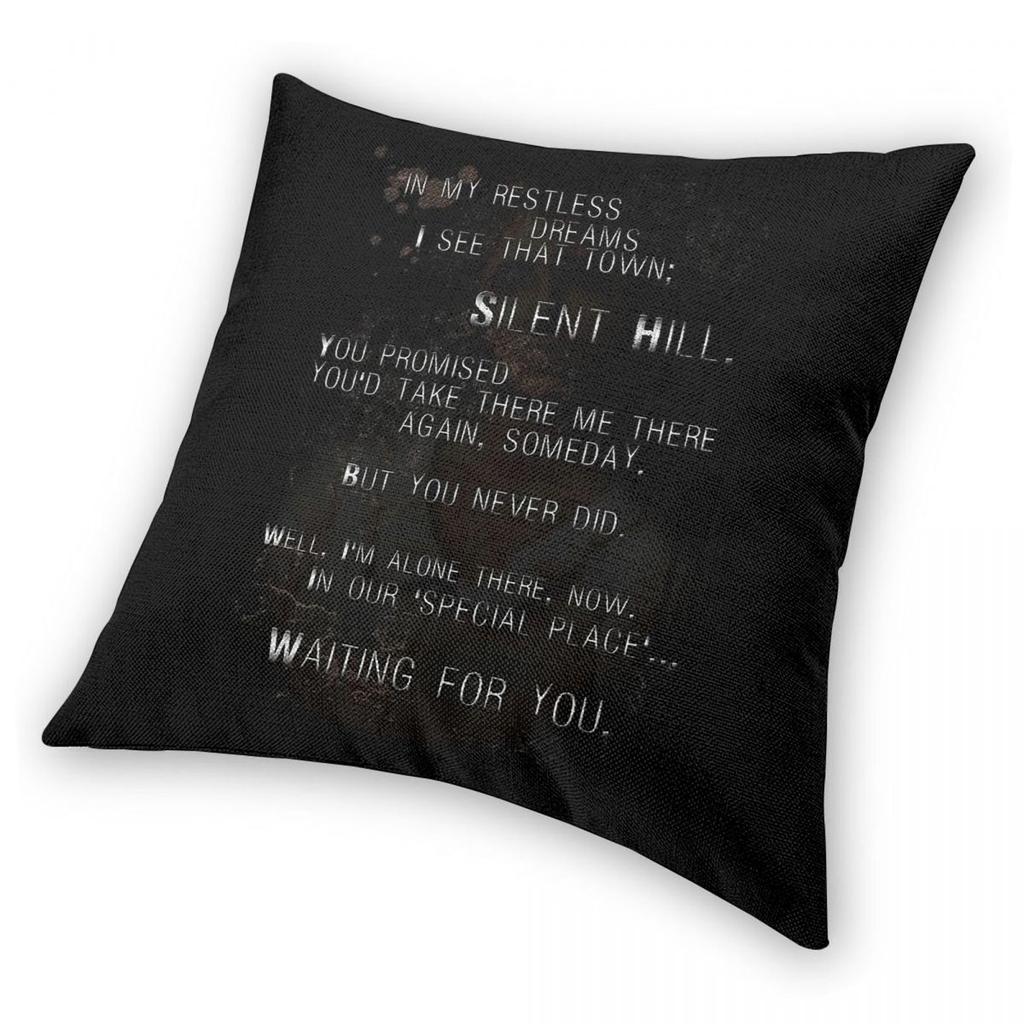 Silent Hill Mary'S Letter Square Pillowcase Polyester Linen Velvet Printed Zip Decorative Car Cushion Cover 45X45