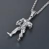 Men Gym Bodybuilder Pendant Necklace Muscle Fitness Expert Sports Necklace