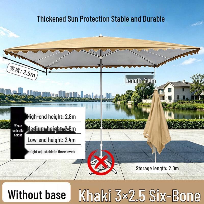 Heavy-Duty Outdoor Square Patio Sunshade Umbrella