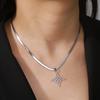 Минималистичный чокер с двойным кулоном, узел ведьмы и полая звезда, уникальный дизайн, украшение для женщин