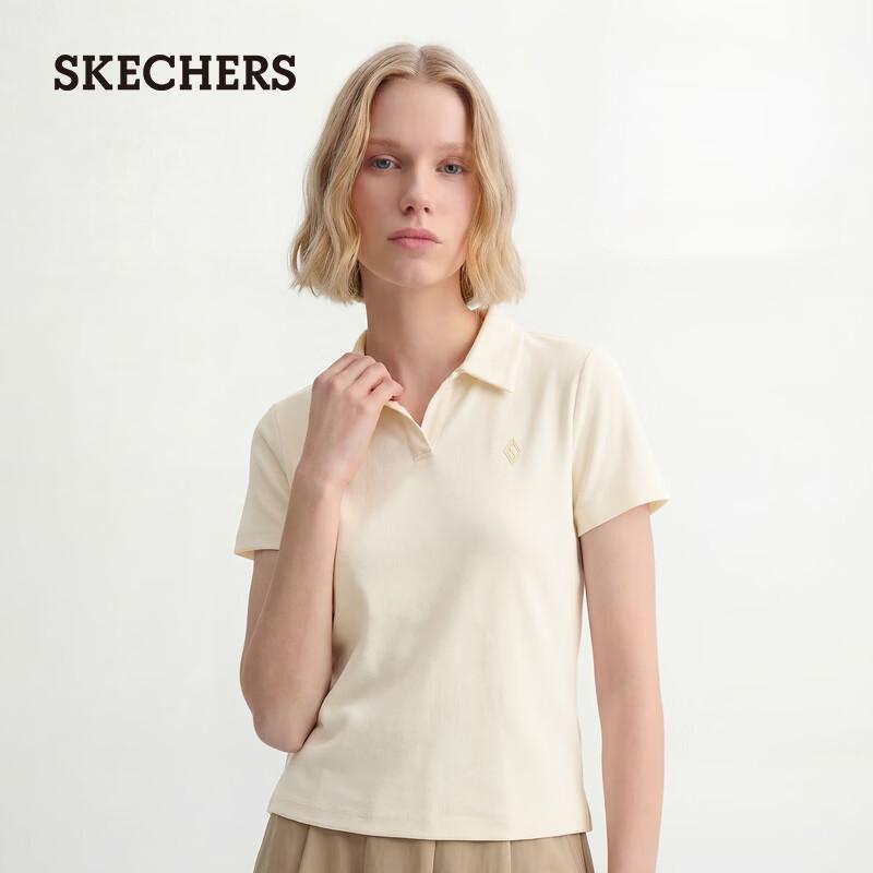 Skechers Женская повседневная вязаная футболка-поло с коротким рукавом L226W099