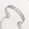 Waterproof Hypoallergenic Vintage Open Bracelet Women's Retro Fashion Hollow Stainless Steel Bracelet Temperament Versatile