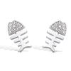 [N6897] - White 'Fish' Silver Earrings (rhodium-plated) - 10x5 Mm