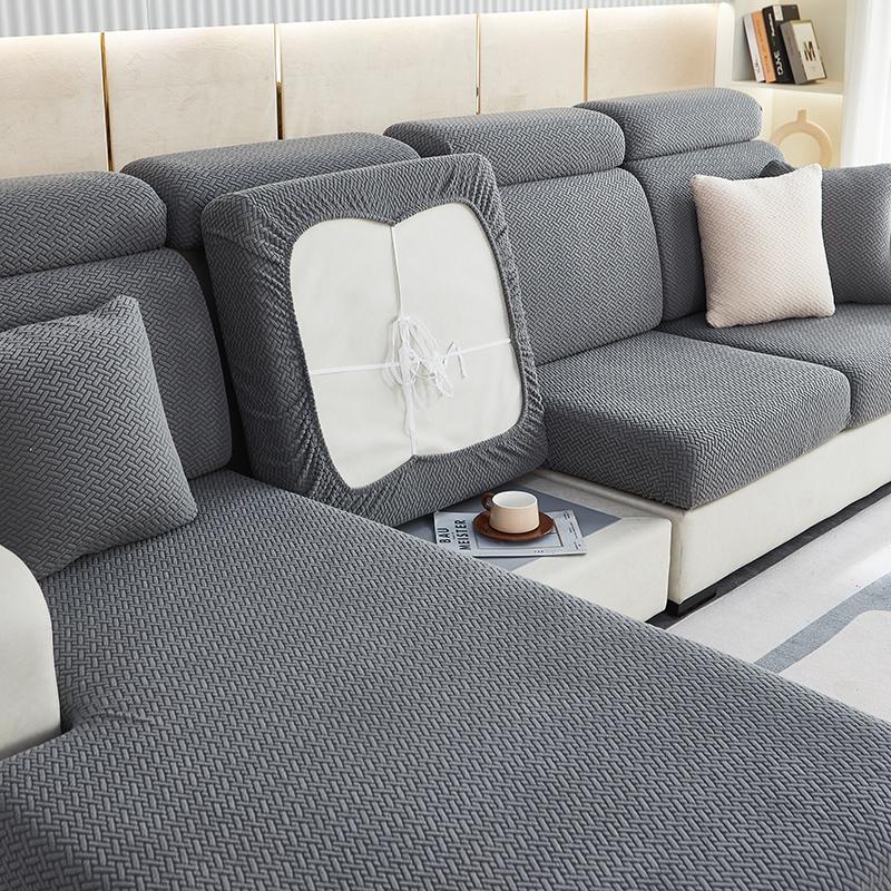 Jacquard Sofa Seat Cushion Cover For Living Room Pets Kids Mat Chair Cover Furniture Slipcover Stretch Removable Couch Cover