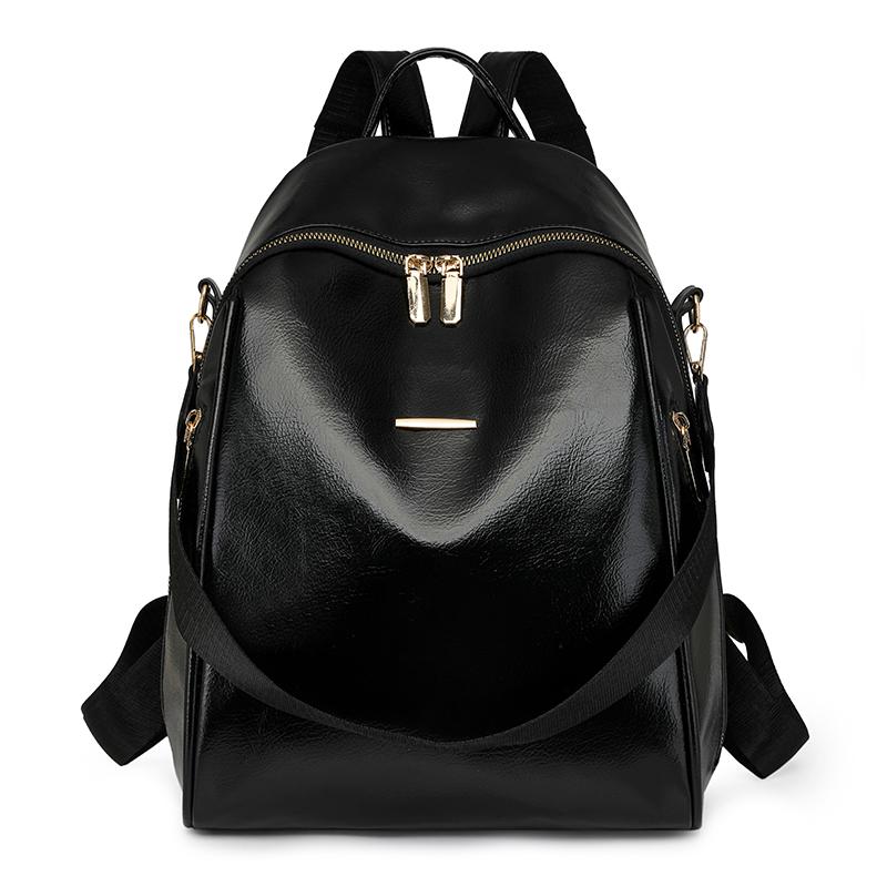 Fashion Simple Women Backpack Vintage Pu Leather Travel Back Pack Casual Shoulder Bags High Quality Teenagers Girls School Bags