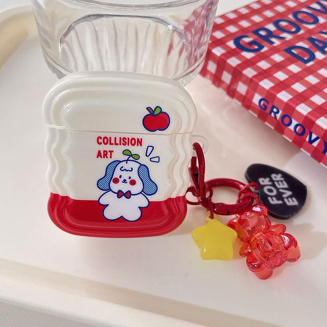 Чехол для наушников INS Heart Windmil для AirPods AirPod 2 3, чехол с милым медведем и разноцветными бусинами, подвеска, мягкий силиконовый чехол для AirPods Pro