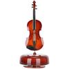 Rotating Violin Shape Music Box Musical Instrument Model Home Decorations with Stand
