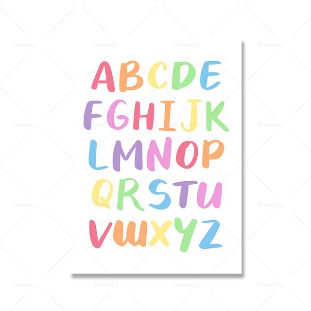 Вдохновляющая радужная наклейка, художественная печать, цветной алфавит, цифровая форма, детское украшение