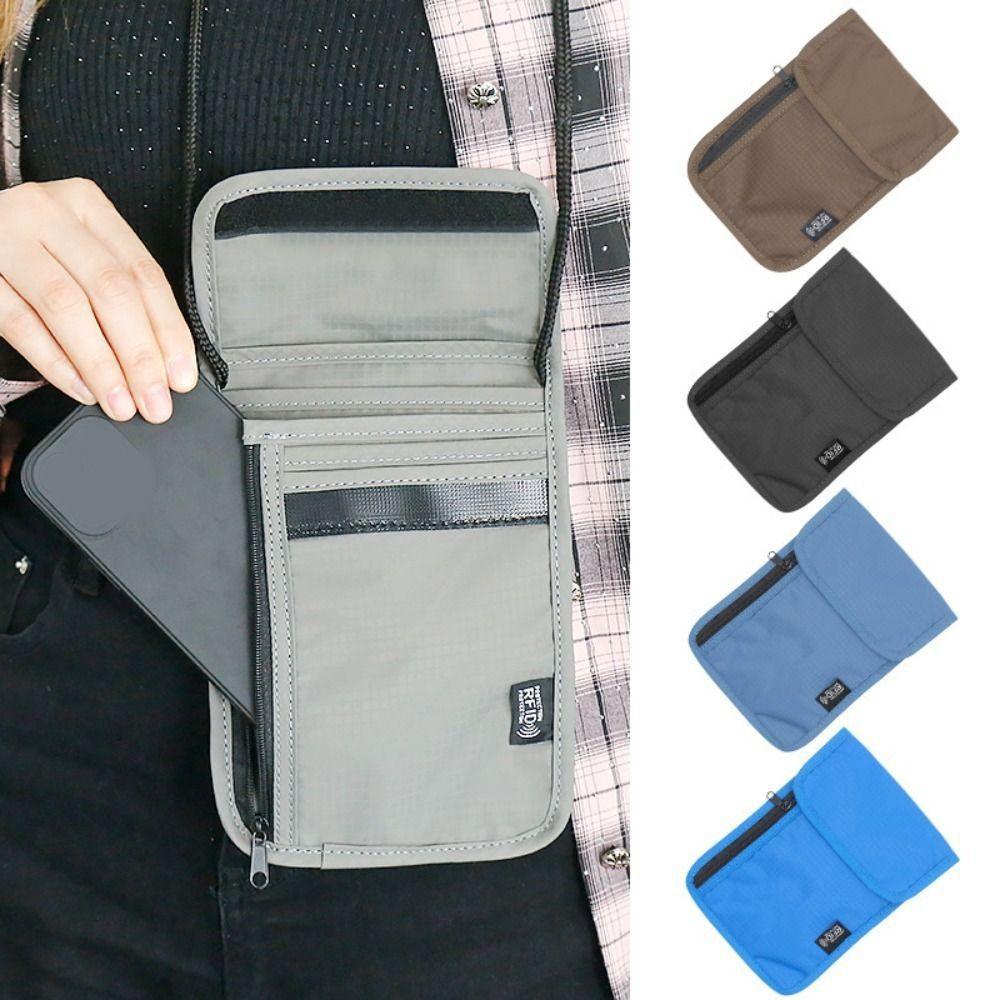 Neck Hanging Neck Wallet Anti-Theft Document Credit Case Pouch RFID Passport Bag  Bank Card
