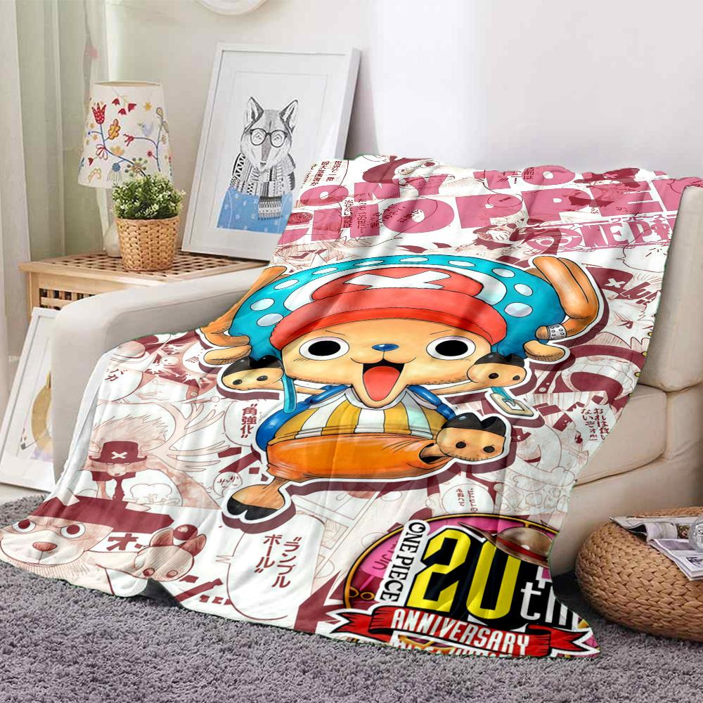 1 шт. Плед из фланели с рисунком Тони Тони Чоппера из One Piece. Подходит для всех сезонов. Для домашнего декора. Тепло и комфорт. Подарки. Праздничный подарок.
