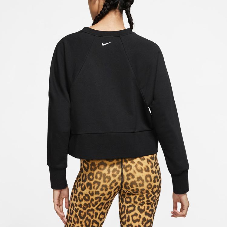 Nike Dri-FIT Get Fit Logo Printed Crewneck Casual Sports Sweatshirt Women Hooded Black CQ9306-010