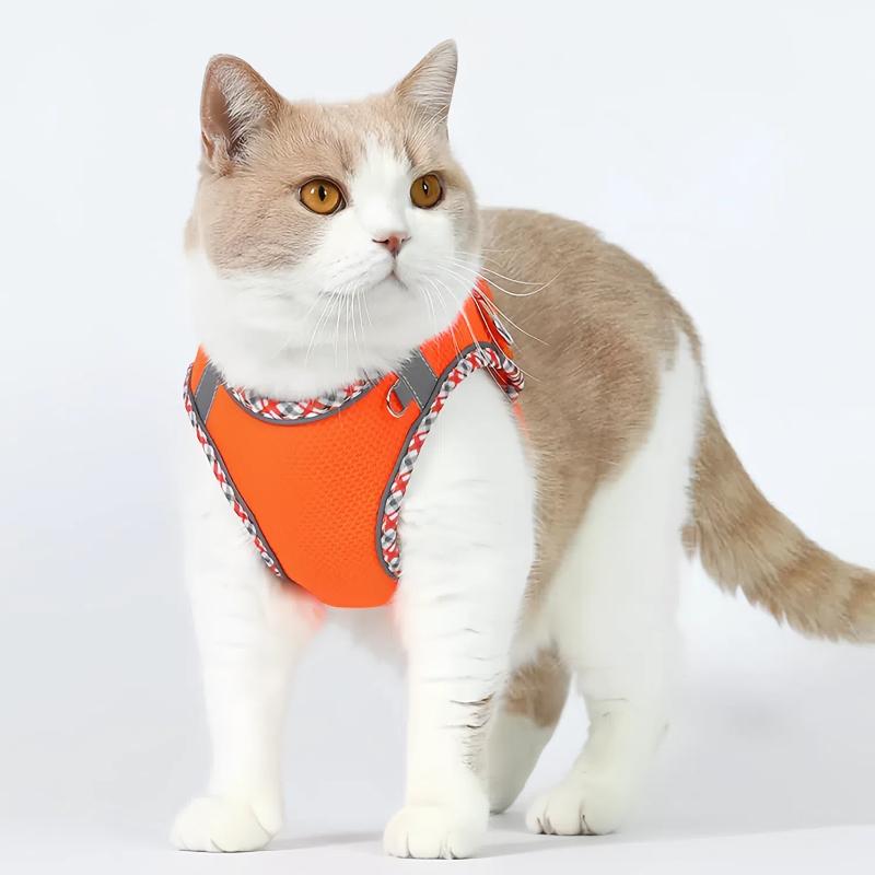 Собака Кошка Домашнее животное Шлейка Поводок Набор Регулируемый Светоотражающий Защищенный от побега Щенок Котенок Домашнее животное Жилет Шлейка Ошейник для собаки Аксессуары для маленьких собак