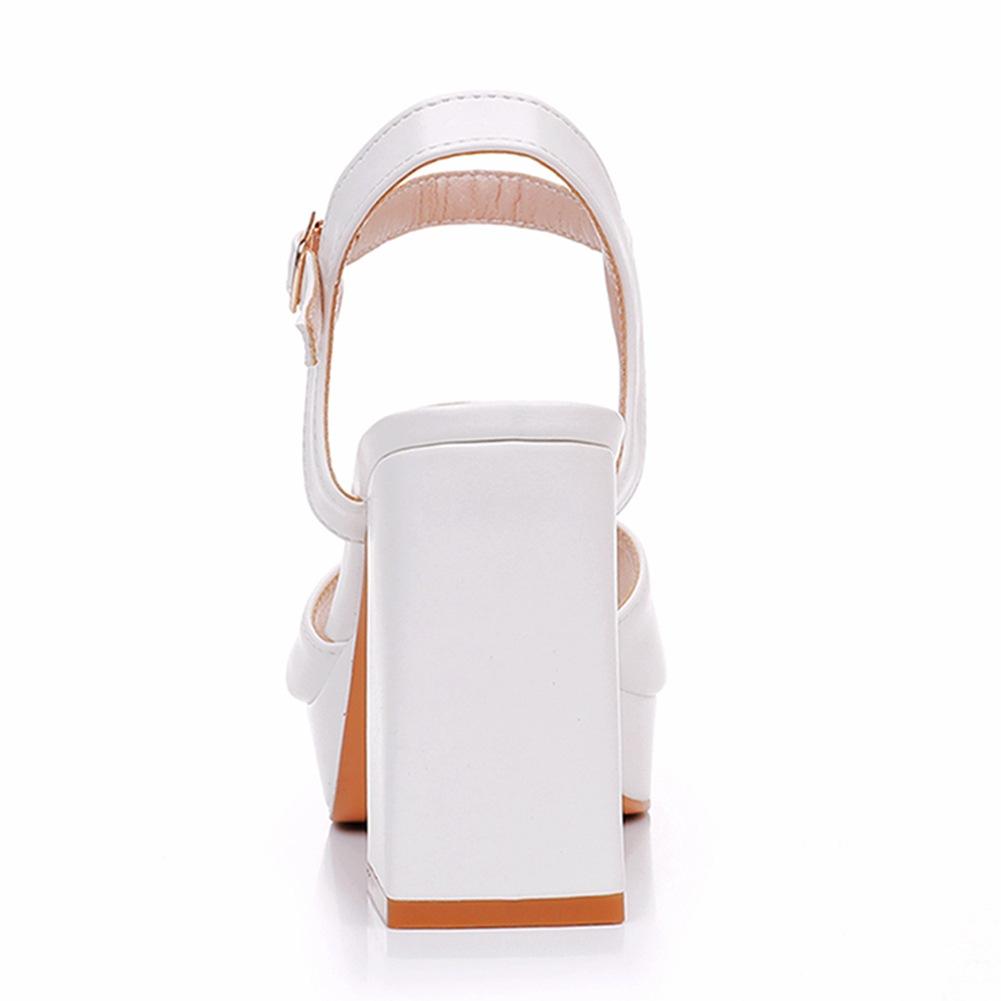 Women Party Evening Wedding Shoes for Women Summer Fashion Women Platform Super High White Peep Toe Sandals Plus Size 34-42