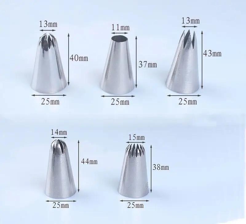 Набор из 5 шт. русских кондитерских насадок для глазури, кондитерских насадок для тортов, помадки, кондитерских насадок для цветов, крема, кухонных гаджетов