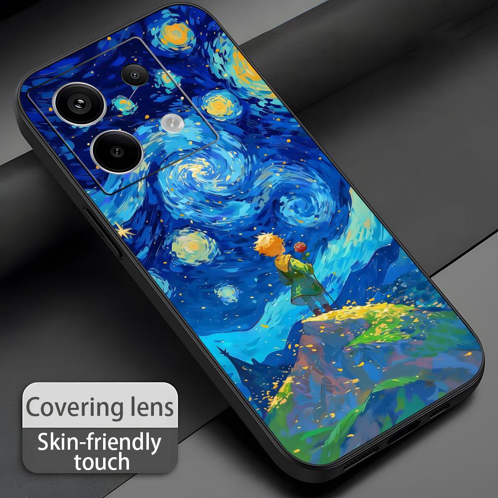 Аниме Маленький принц Чехол для телефона Для Redmi Note 14 13 12 11 Pro Plus S 5G 14C A3 Мягкий черный чехол для телефона