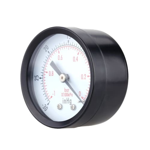 0 To -30 Bar - 0 To 1 Bar Mini Dial Air Vacuum Pressure Gauge Dual Scale Black