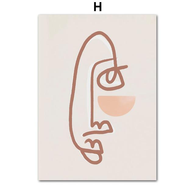 Бохо Матисс вырезанные минималистичные линии лица девушки плакаты и принты настенная живопись на холсте настенные картины для декора гостиной без рамки