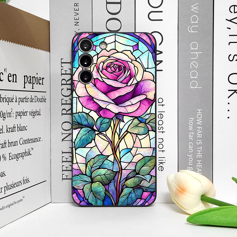 Цветной Чехол для Телефона в Стиле Стекла с Рисунком Розы для Google Pixel 10 9 A 8 A 7A 6A 7 PRO 8 9 Pro XL 4G 5G Цветочные Мягкие Чехлы