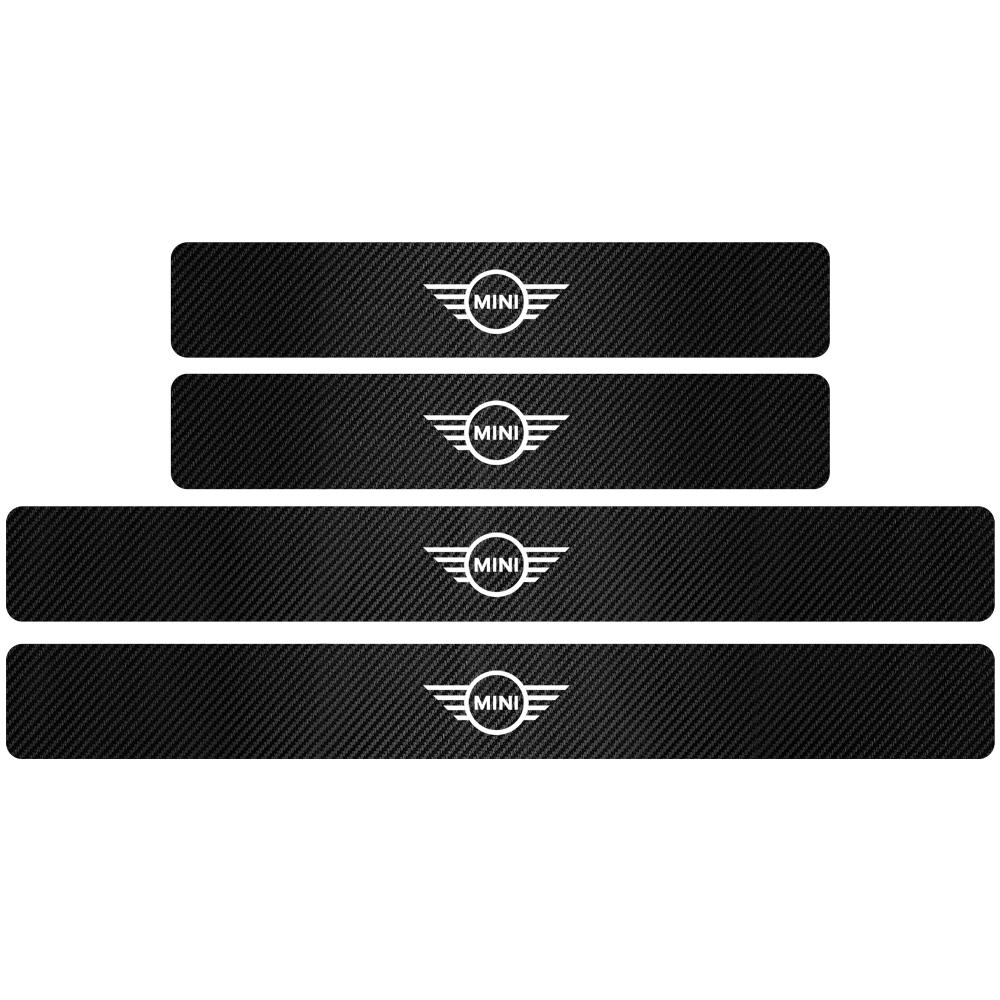 Car Carbon Fiber Door Threshold Badge Anti Scratch Sticker For MINI WORKS One Cooper JCW R60 R59 R58 R57 R56 R55 R53 R52 F54 F60