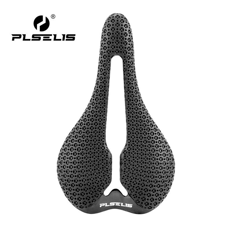 PLSELIS 3D Printed Nylon Hollow Bike Saddle Road Mountain Bicycle Short Nose High