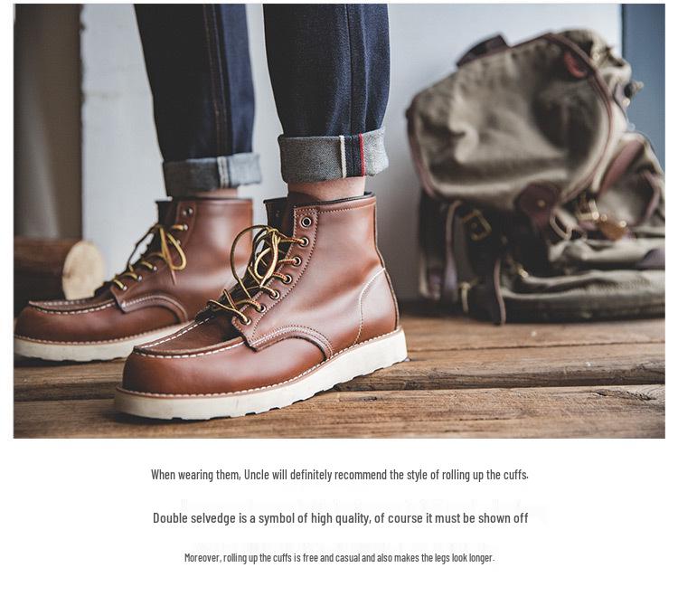 Мужские джинсы Maden Workwear Винтажные Красные Raw Denim с кромкой Selvedge