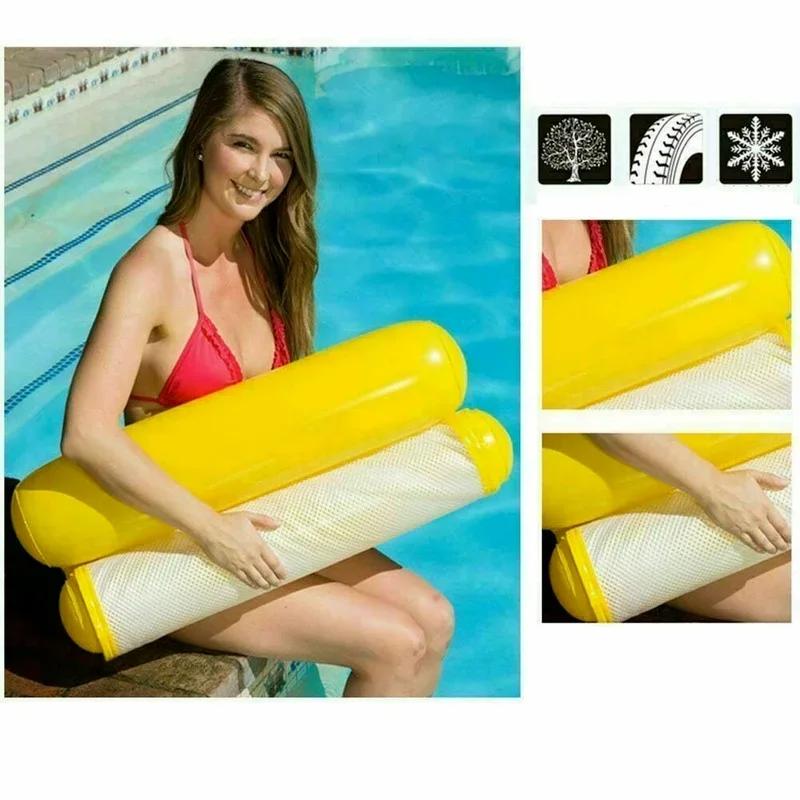 Inflatable Floating Water Hammock Float Pool Lounge Bed Swimming Chair Water Lounger Air Mattresses