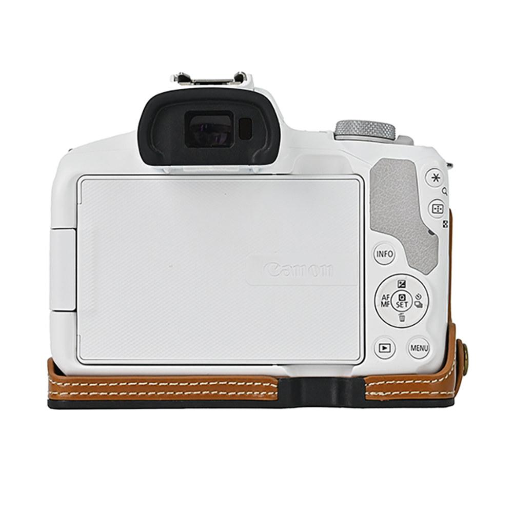 R100 Масло Кожа PU Кожа Чехол Половина Корпуса Камеры для Canon EOS R50 R100 Открытие Батареи Нижняя Крышка