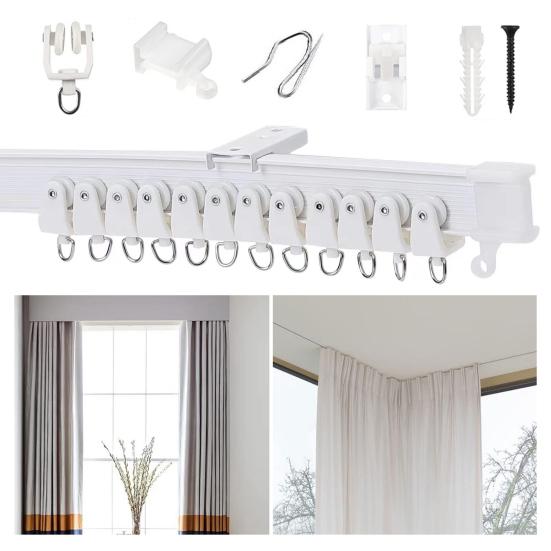 1 комплект аксессуаров для карниза для штор, карниз для потолочных штор, гибкая, плавная, раздвижная перегородка для комнаты