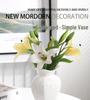 Elegant Embossed Ceramic Hydroponic Vase - Modern Minimalist Design