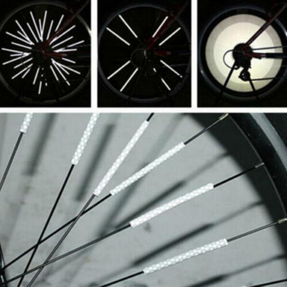 Warning Light Cycling Bike Strip Reflective Tubes Clip On Bicycle Lights Wheel Rim Spoke Reflectors