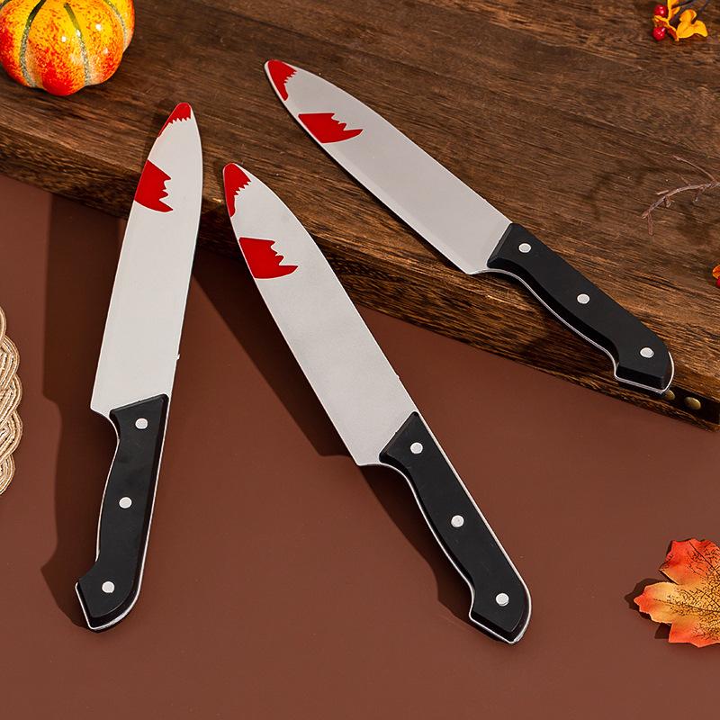 Хэллоуин Декоративный Реквизит Имитация Ужаса Кровавые Пластиковые Острые Ножи Розыгрыш Кинжалы Выступление на Танцевальной Вечеринке