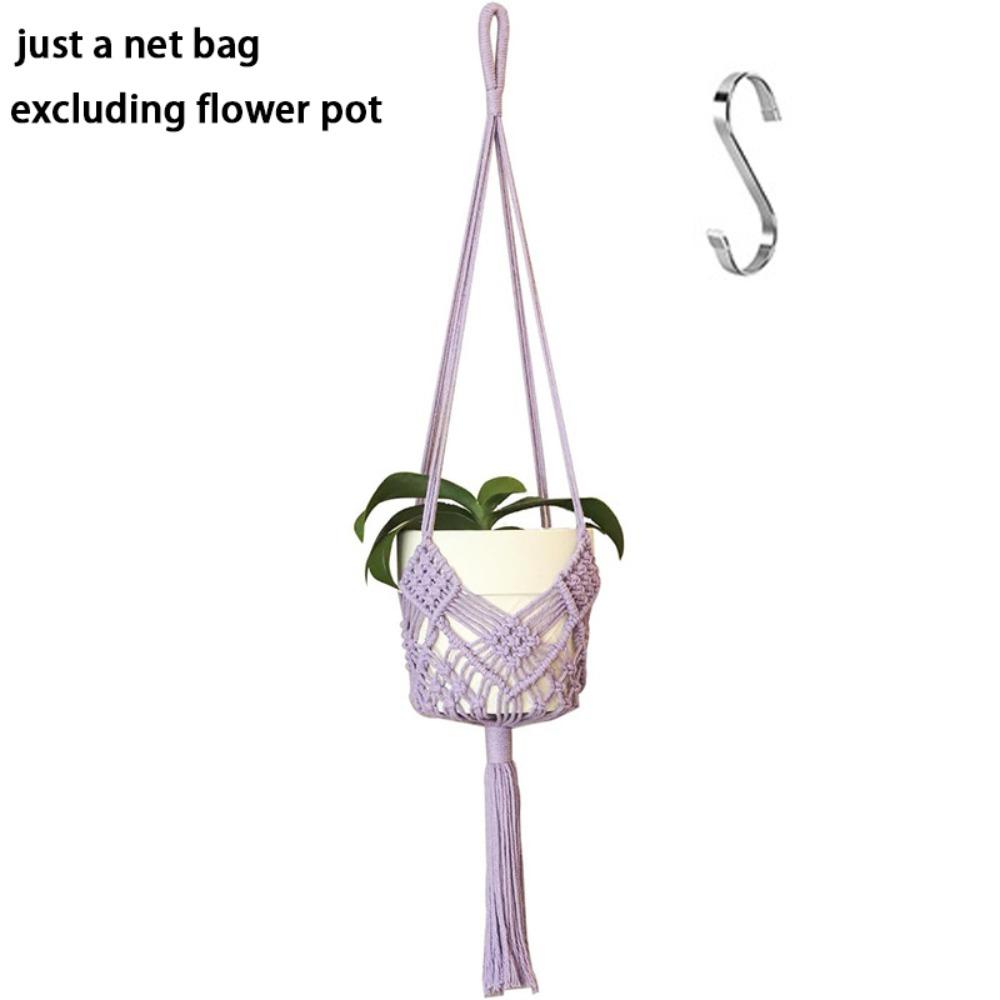 Boho Plant Hanger Cotton Rope Woven Flower Pot for Indoor Outdoor Hanging Succulents