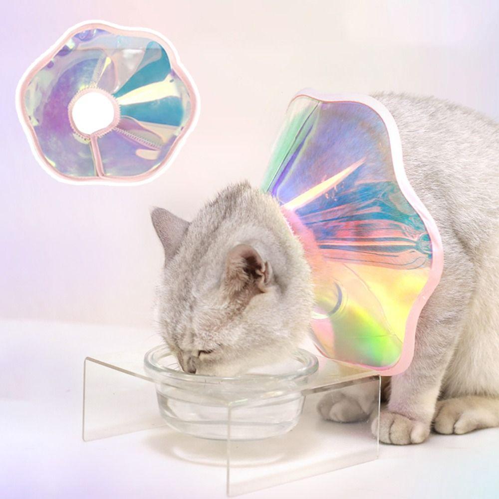 Colorful Laser Cat Collar PVC Cat Anti-scratching Collar Soft Cat Recovery Collar Behavior Control