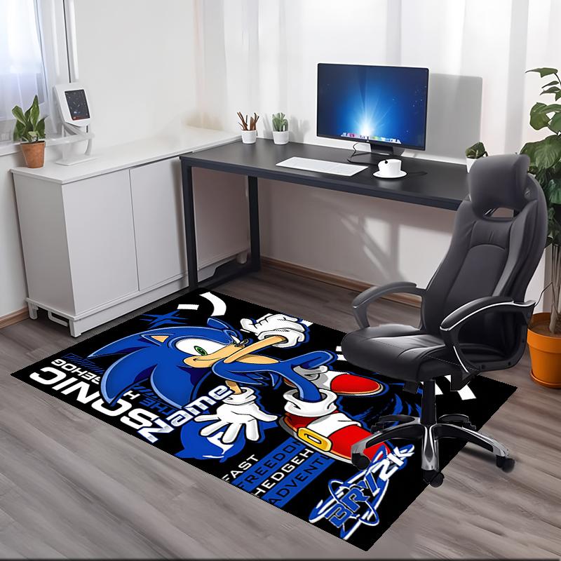 Custom Name Sonic Printed Carpet, Rug for Office Chair Living Room Bedroom Kitchen Room Decor Gifts.