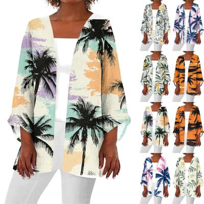 Женская повседневная модная пляжная легкая куртка средней длины с принтом «Океан-Три»