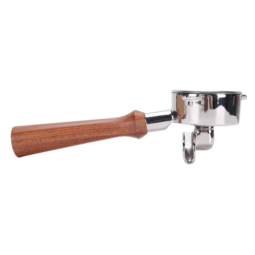 Портафильтр 58 мм с двойным носиком, портафильтр для кофемашины из нержавеющей стали с деревянной ручкой для замены