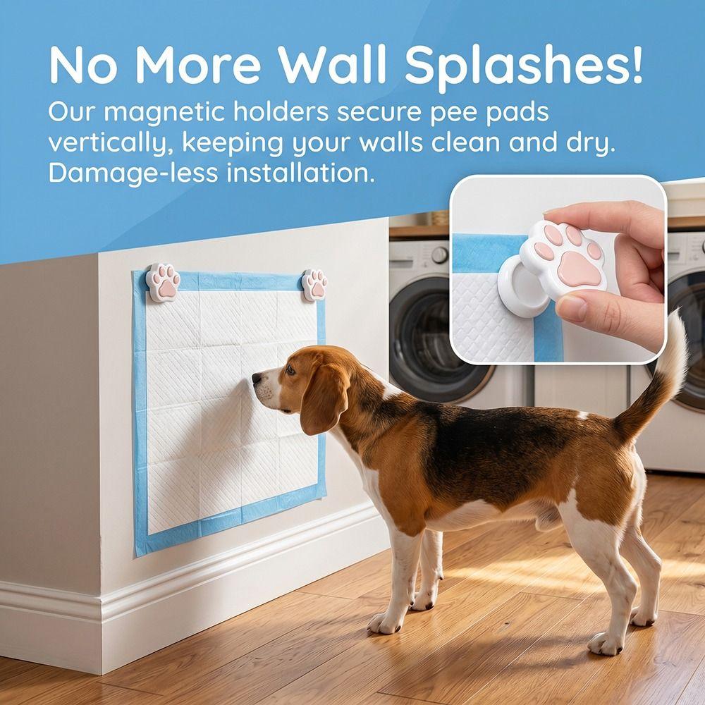 Magnetic Dog Pee Pad Holder Self-adhesive Pet Urine Pad Buckle Magnetic Fixation Sticker Pet Care