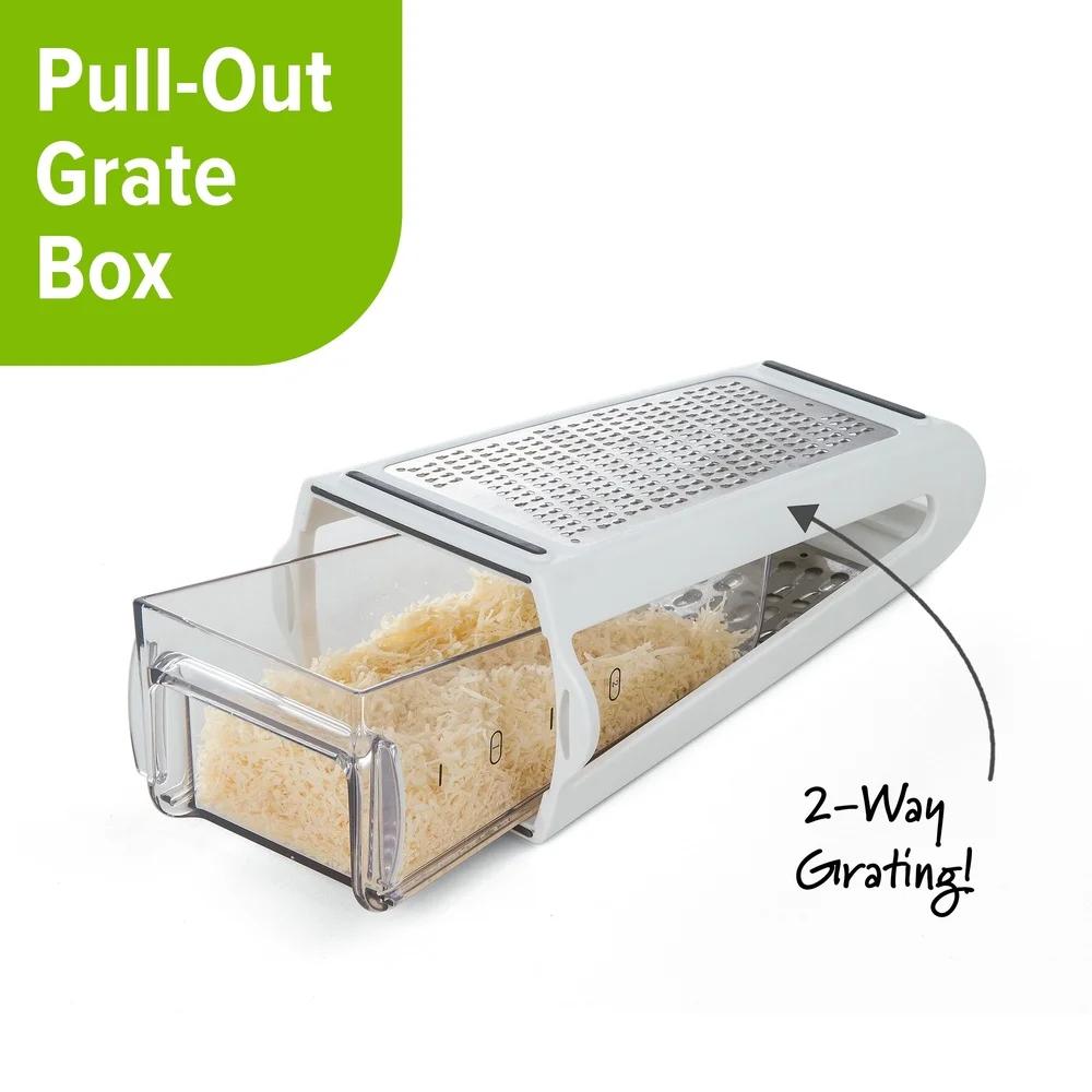 Терка из нержавеющей стали с контейнером на 2 чашки Лезвия мелкой и средней нарезки Мерные отметки Устойчивый к ржавчине кухонный инструмент Сыр Морковь