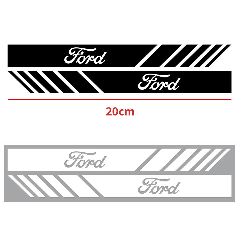 BBBQ8 2Pcs PVC Car Logo Rearview Mirror Badge Body Decor Sticker For Ford Mustang ST Escort Mondeo C-Max MK3 MK5 Fusion S-Max B-Max RS