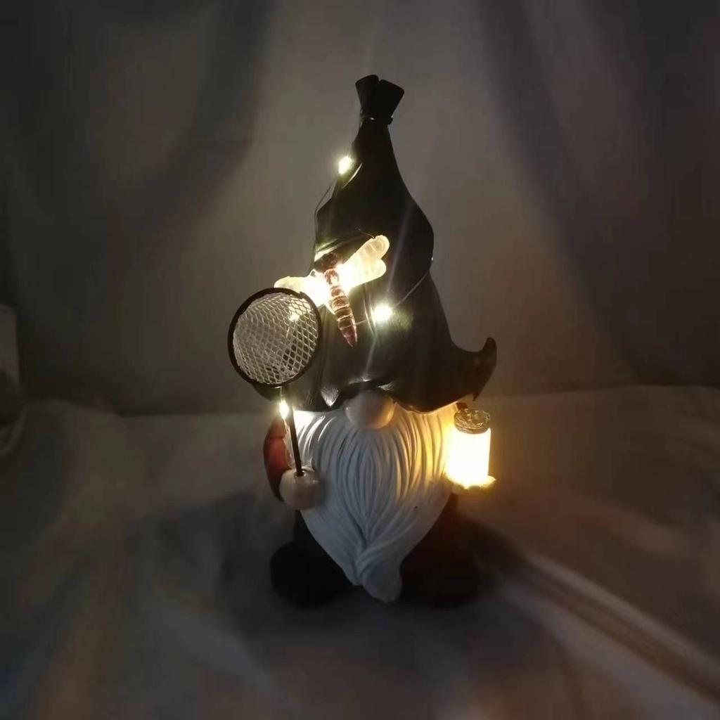 Декор для сада в виде гнома с подсветкой, подарок в виде гнома для женщины, любительницы сада, солнечные уличные статуи, весна для патио, двора, газона и сада