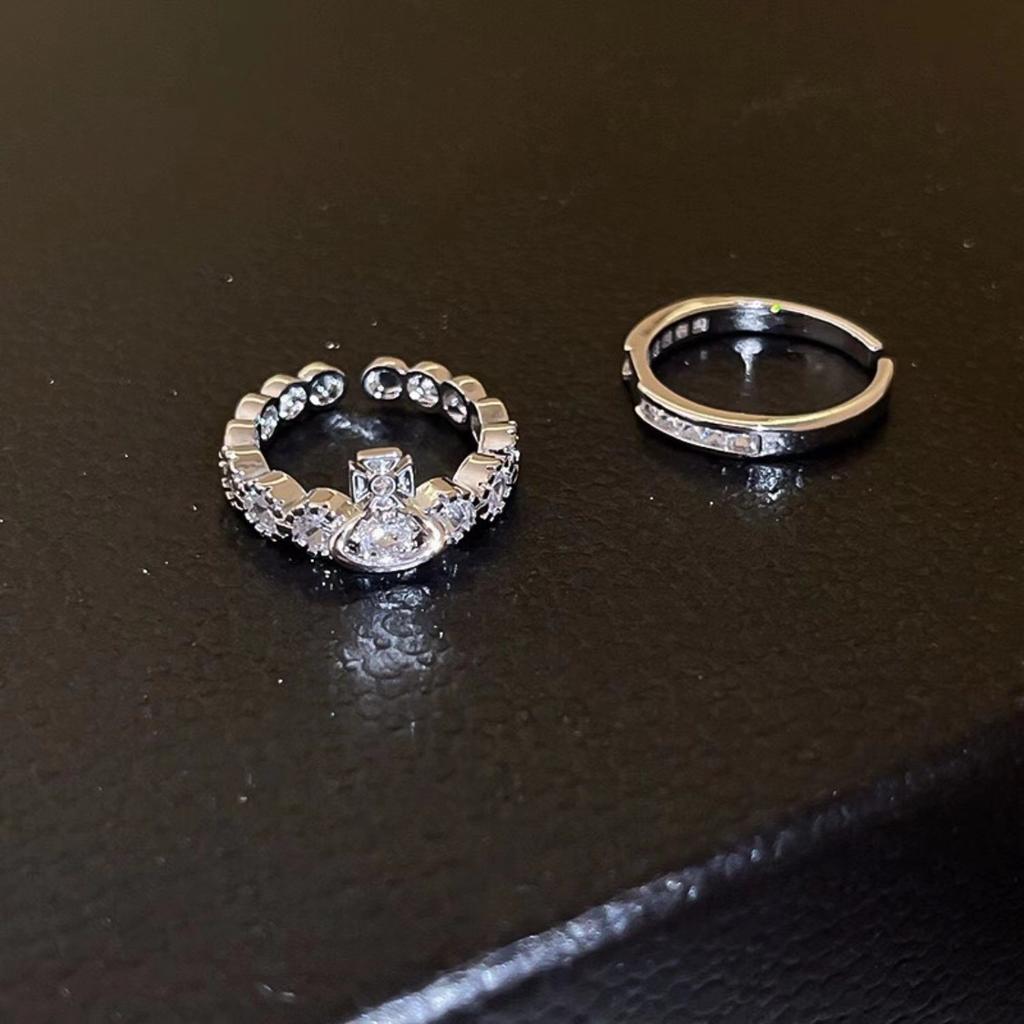 Кольцо с регулируемым отверстием Сатурн для мужчин и женщин, модное, темпераментное, нишевое, дизайн, ювелирные изделия, легкие, роскошные, высокие, изысканные, ювелирные изделия, прилив