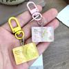 Cartoon Butterfly Flower Book Pendant Keychain Cute Resin Charm For Keys Bags Gift Decorative Accessory