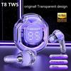 Беспроводные наушники TWS T8 Bluetooth 5.0 Прозрачные 9D HIFI Наушники Светодиодный Цифровой Дисплей Питания Стерео Звук Гарнитура Для Xiaomi