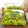 Зеленый пододеяльник, комплект двуспальной кровати, односпальное одеяло, покрывало с цветочным принтом, размер Queen King Size, комплект постельного белья с листьями, 200X200, 2 шт., 3 шт., тонкий, 3D, односпальный