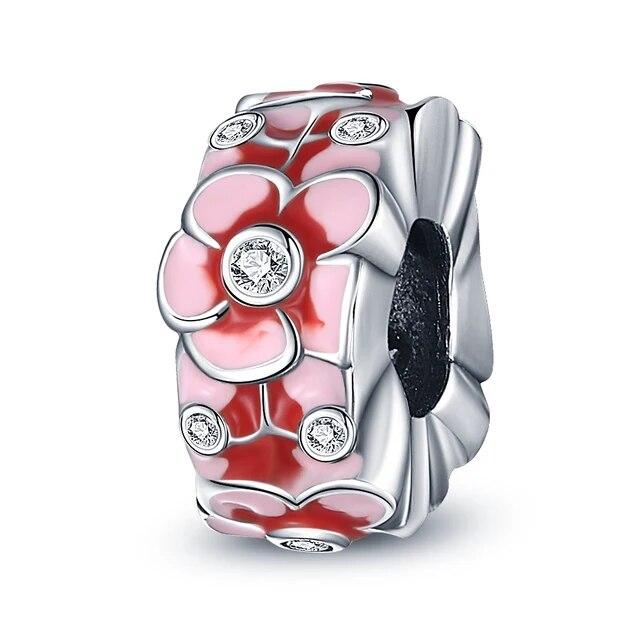 Стерлингового серебра 925 пробы, зеленая бабочка, цветок, стрекоза, подходит Pandora, оригинальные эмалированные подвески Pulsera, подвески, сделай сам, подарки для изготовления ювелирных изделий