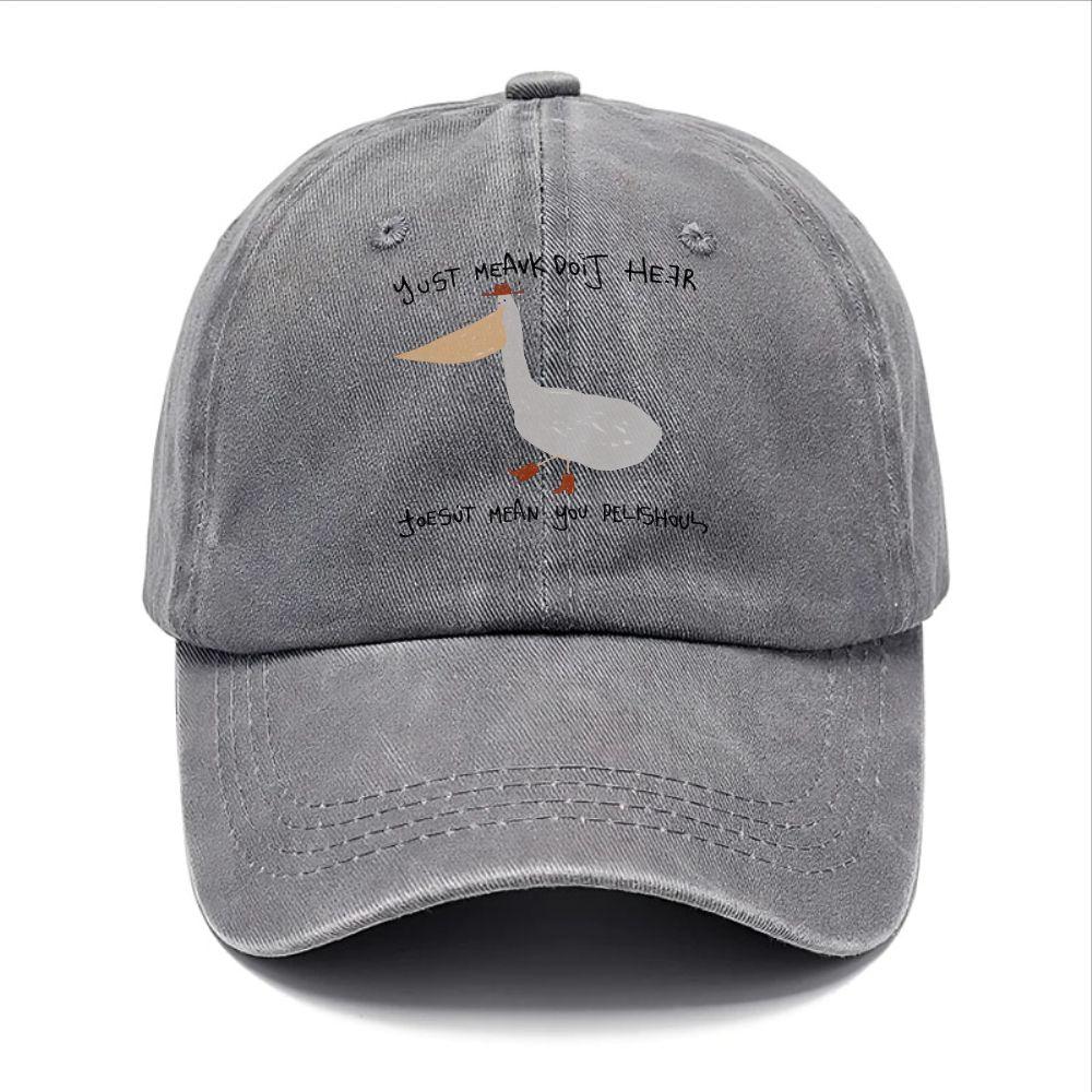 pc Retro Washed Distressed Baseball Cap Unisex Printed Cowboy Goose Pattern Daily Outdoor Fun Hat