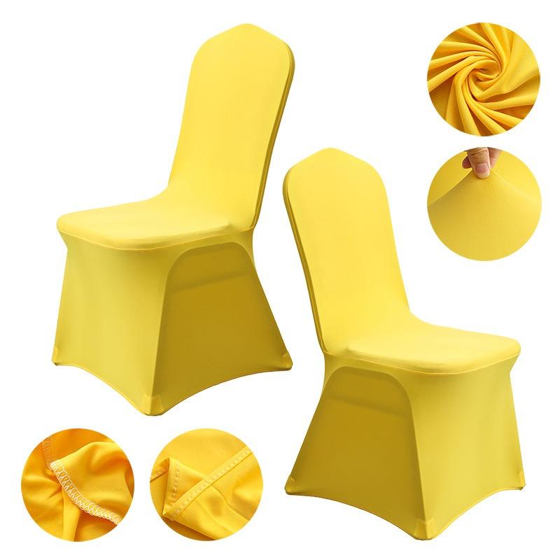 White Elastic Chair Cover with Bow for Wedding Banquet Hotel Event Full Slipcover One-Piece Design