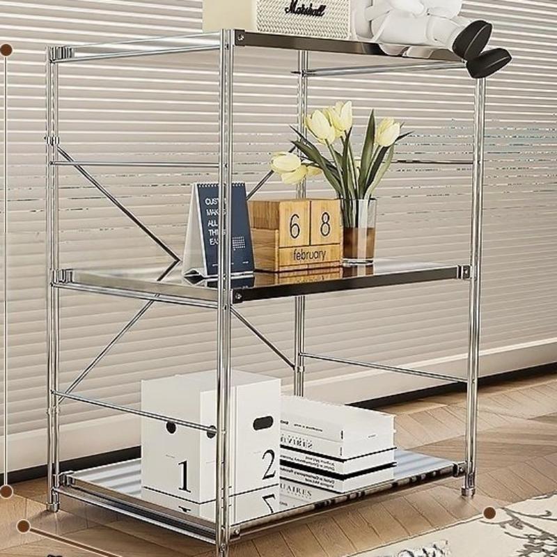 Japanese Stainless Steel Multi-Layer Corner Shelf, Floor Stand for Kitchen Storage, Multifunctional Space-Saving Rack for Home