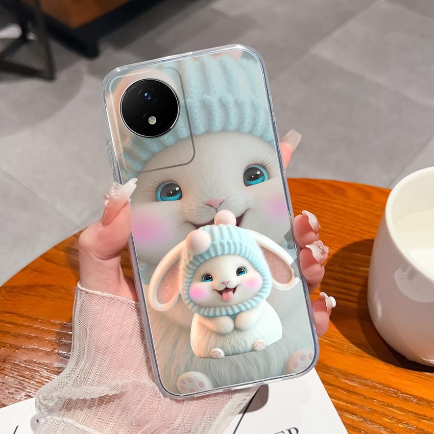 Для Vivo Y02 Y02A Y02S Y10 Y11 Y12 Y12a Y13 Y15 Y15a Y16 Y17 Y19 Прозрачный ТПУ чехол с рисунком океанического кита, противоударная задняя крышка для Vivo, силиконовый чехол для телефона