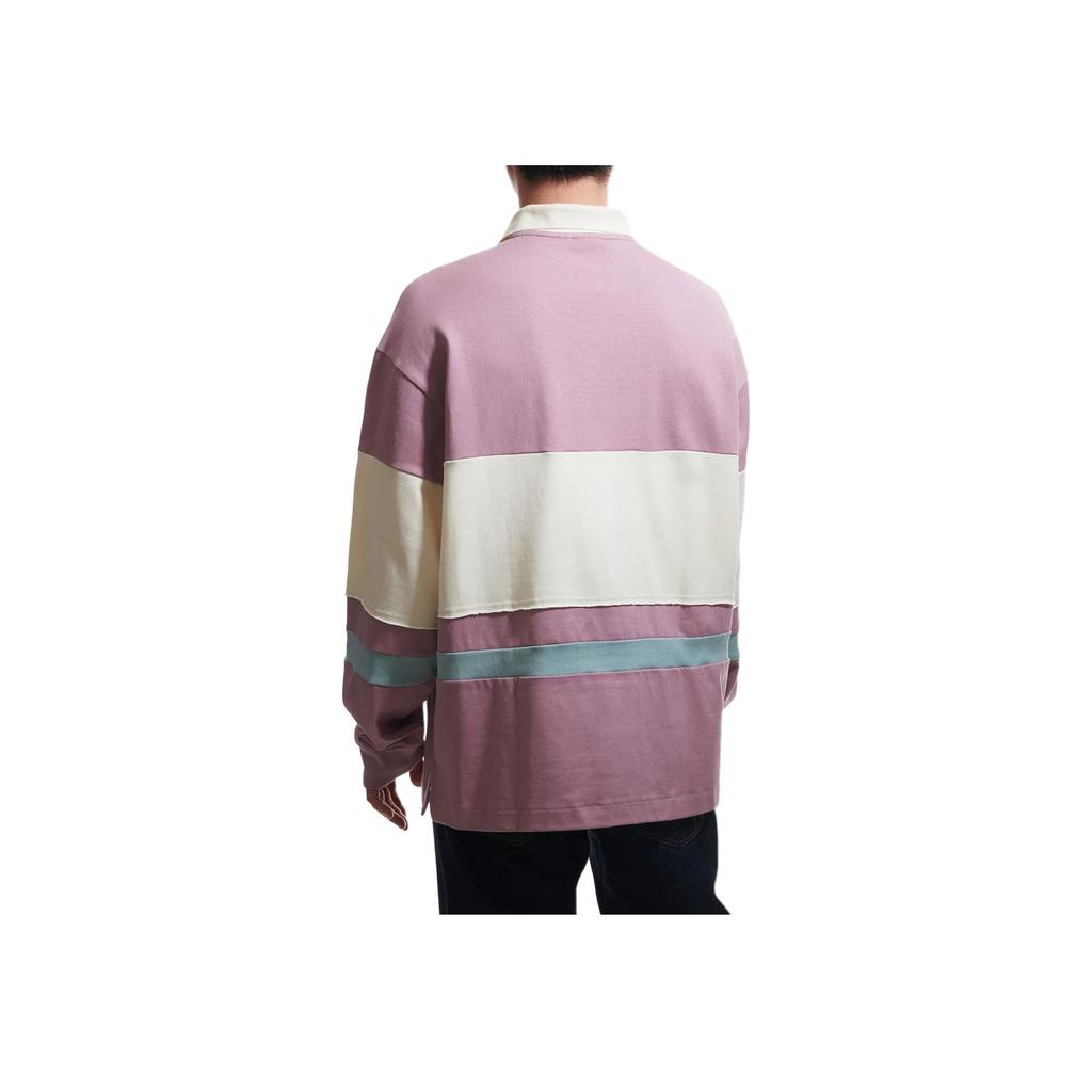 Adidas Мужская рубашка-поло Originals Uma Color Block с длинным рукавом, фиолетовая HR6454